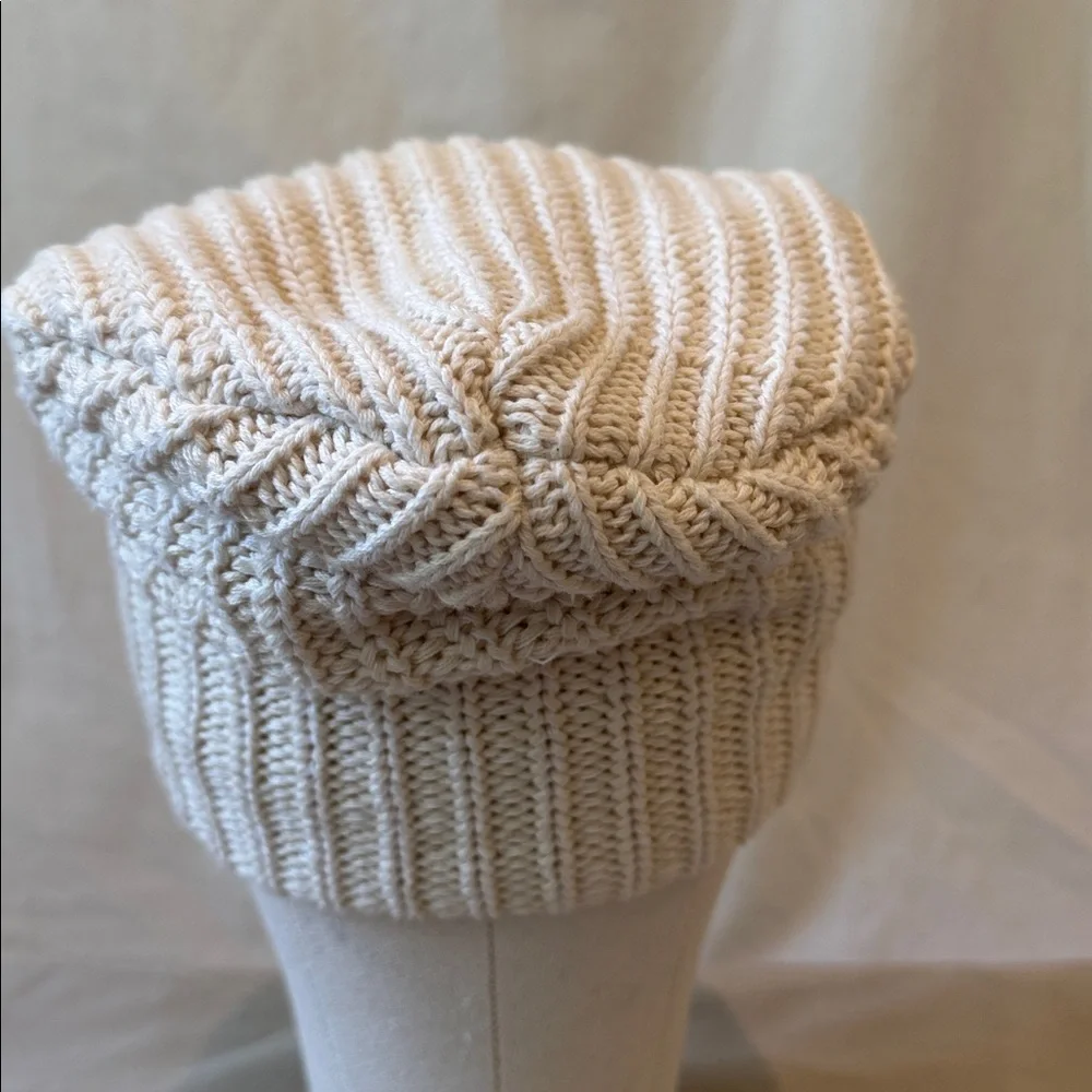 Love Your Melon Cotton Cream Beanie with Brown Patch